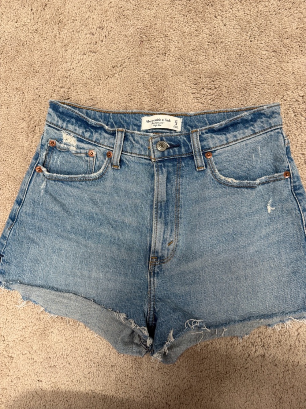 Abercrombie & Fitch Light Wash Denim Cutoff Shorts